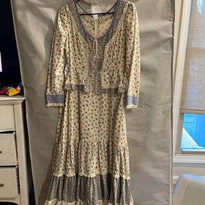Gunne sax style made from GS pattern midi peplum dress